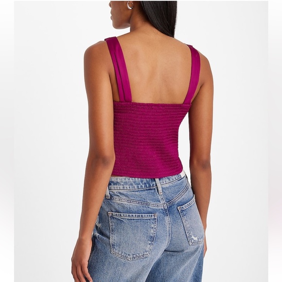 Satin Square Neck Draped Corset Tank - Picture 3 of 5